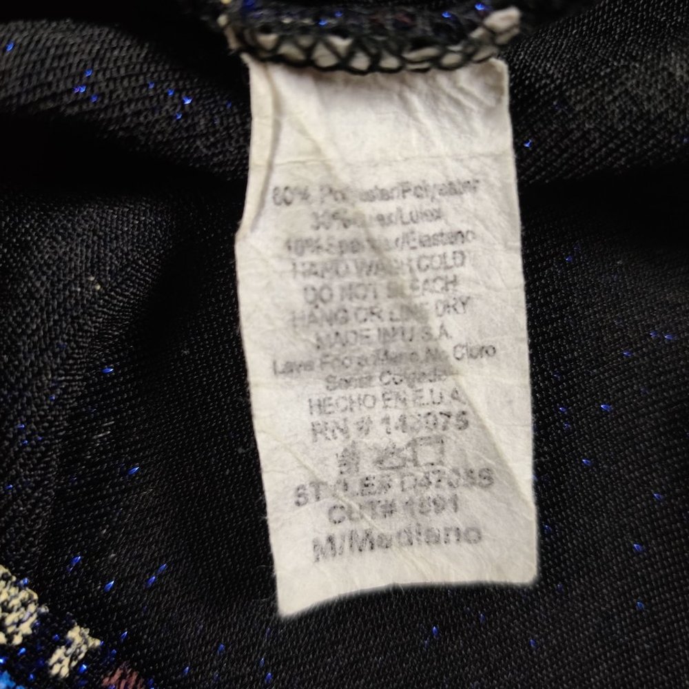 Millibon womens v neck bodycon mini cocktail dress sparkle y2k tribal blue sz M - Picture 6 of 6